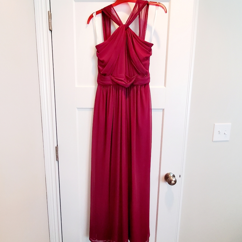 David's Bridal Sangria Bridesmaid Dress
